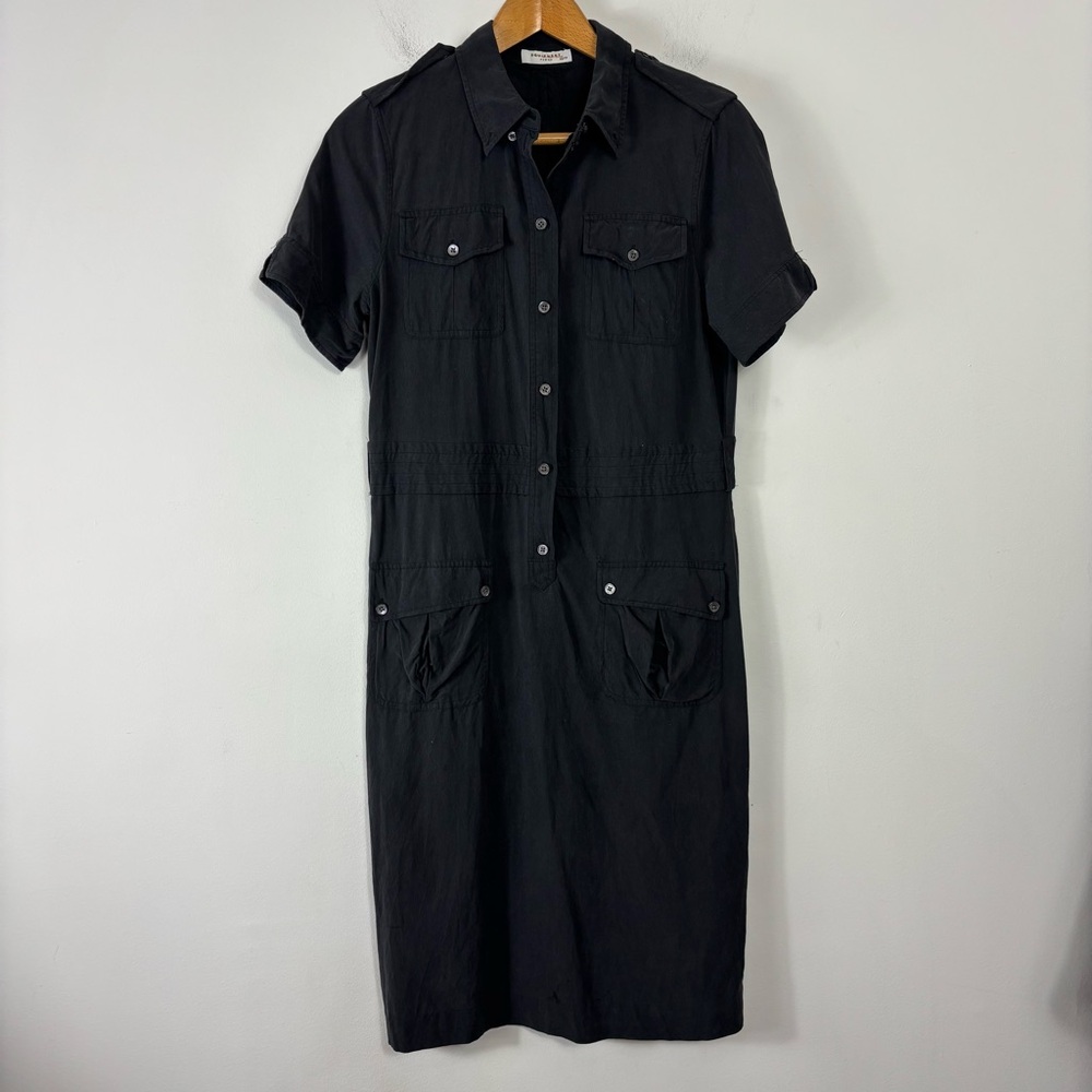 Equipment Femme Silk Utility Dress Womens XS 1/2 Button Short Sleeve Minimal